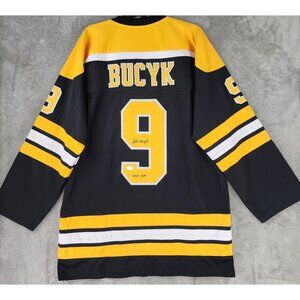 Jonny Bucyk Jersey Mens XL Black Yellow Long Sleeve Autographed JSA HOF 1981